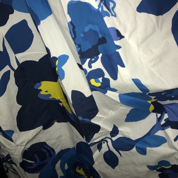 PLENTY BY TRACY REESE OFF-THE-SHOULDER PUFF-SLEEVE SMOCKED DRESS blue white XS - Picture 9 of 10